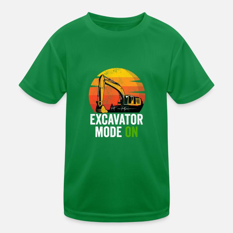 Excavator Excavator Driver Construction Machine Construction Worker Job Kids Functional T-Shirt