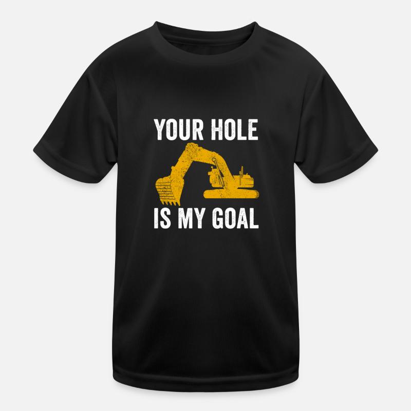 Ouvrier de la construction de pelle hydraulique travail de machine de construction T-shirt sport Enfant