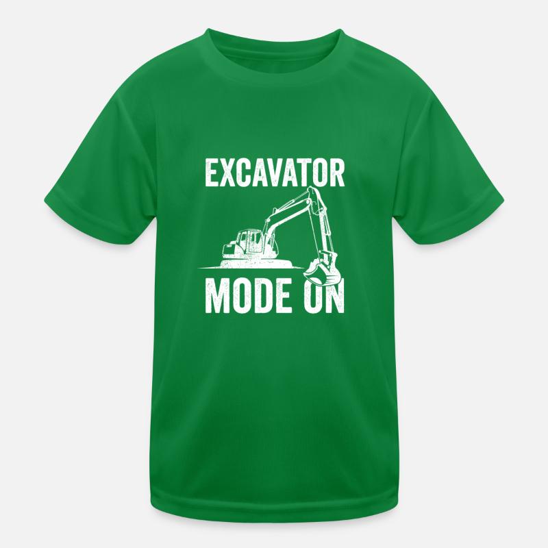 Bagger Baustelle Baggerfahrer Baggern Geschenk Kinder Funktions-T-Shirt