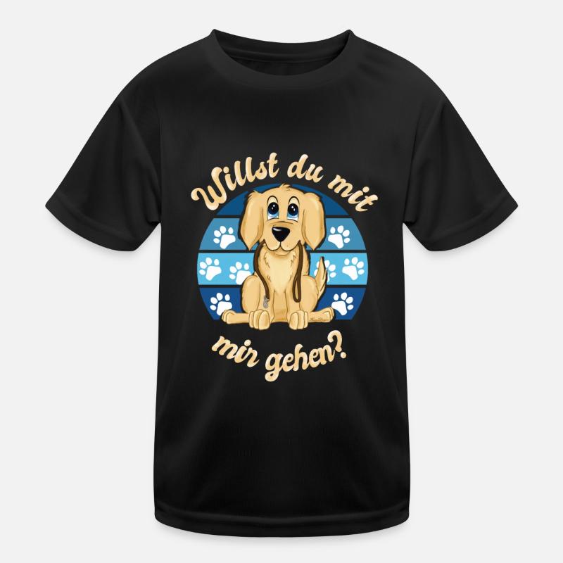 Le chiot Labrador Golden Retriever veut l’accompagner T-shirt sport Enfant