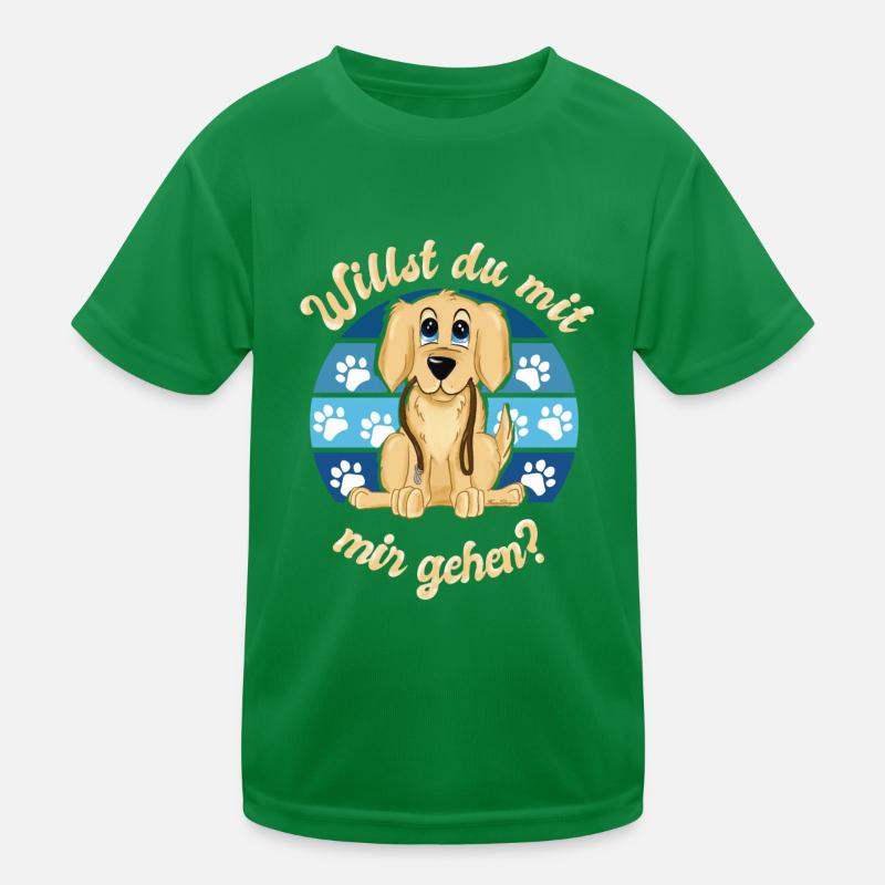 Le chiot Labrador Golden Retriever veut l’accompagner T-shirt sport Enfant