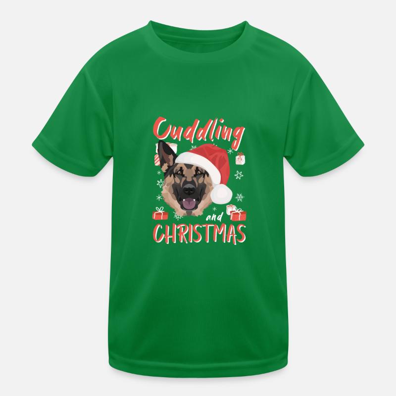 German Shepherd Merry Christmas Kids Functional T-Shirt