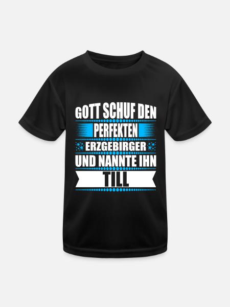 Erzgebirge Mann Namen Sachsen Till - Kinder Funktions-T-Shirt - Schwarz