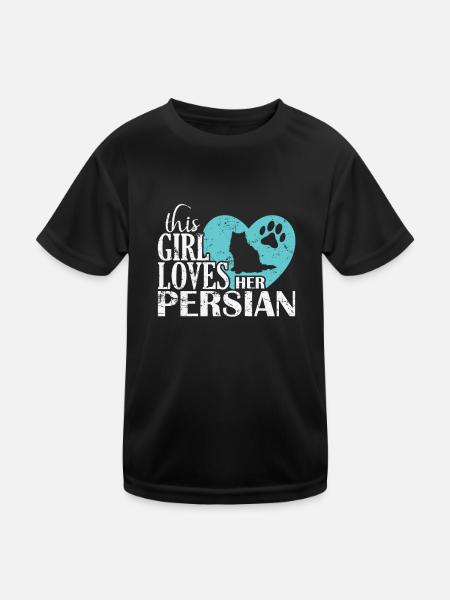This Girl Loves Her Persian Katze Hauskatze - Kinder Funktions-T-Shirt - Schwarz - Vorne