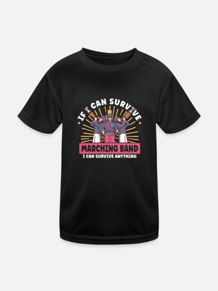 Marching Band Clarinetist School Rehearsal Music - Kids Functional T-Shirt - black - Front