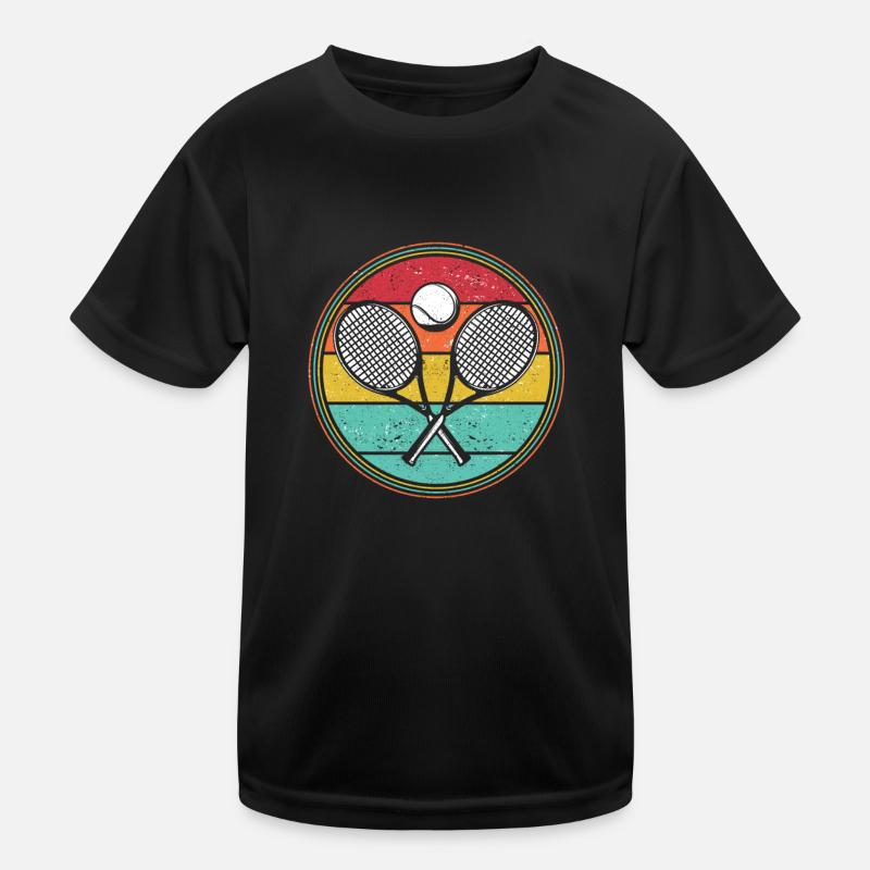 Tennis Player Retro Sunset Racket Ball Kids Functional T-Shirt