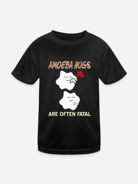Amoeba Hugs Are Often Fatal Funny Immune System - Kids Functional T-Shirt - black - Front