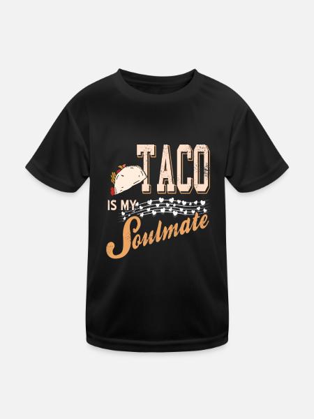 Taco Is My Soulmate Retro Taco Lover Designs - Kinder Funktions-T-Shirt - Schwarz - Vorne