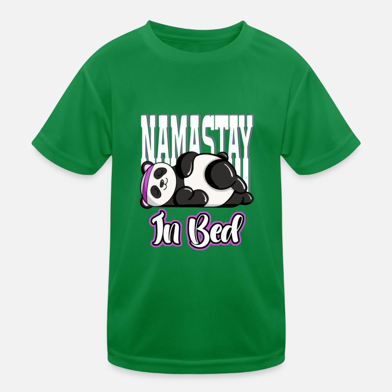 Tired Namaste in Bed Panda Lazy Artwork Kinder Funktions-T-Shirt