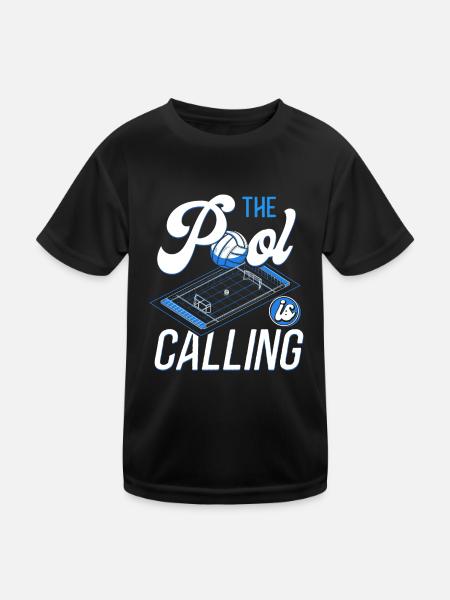 Water Polo The Pool Is Calling And - Kids Functional T-Shirt - black - Front