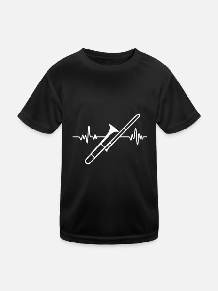 Heartbeat Music My Heart Beats pour trombone - T-shirt sport Enfant - noir - Devant