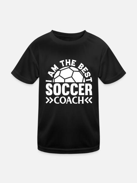 I Am The Best Soccer Coach - Soccer Trainer - Kinder Funktions-T-Shirt - Schwarz - Vorne