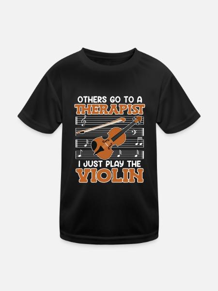Others go to the therapist I play violin - Kids Functional T-Shirt - black - Front