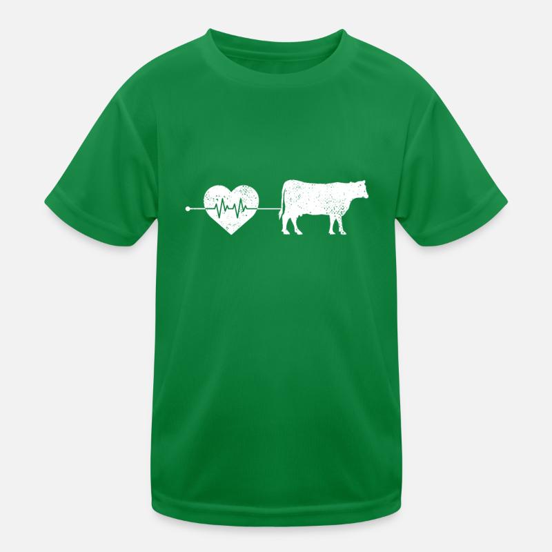 Cow Beef Heartbeat Kids Functional T-Shirt