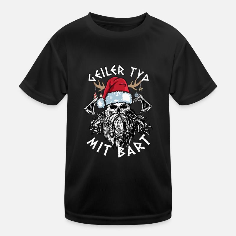 Geilertypmitbart Weihnachten Bartträger Wikinger Kinder Funktions-T-Shirt