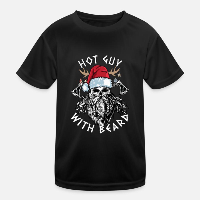 Geilertypmitbart Weihnachten Bartträger Wikinger Kinder Funktions-T-Shirt