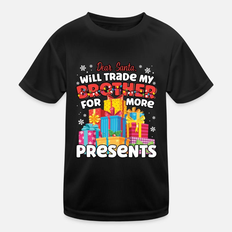 Lieber Weihnachtsmann wird Bruder passende Geschwister tauschen Kinder Funktions-T-Shirt