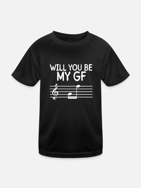 Willst du mein Gf sein - Piano Pianist - Kids Functional T-Shirt - black - Front