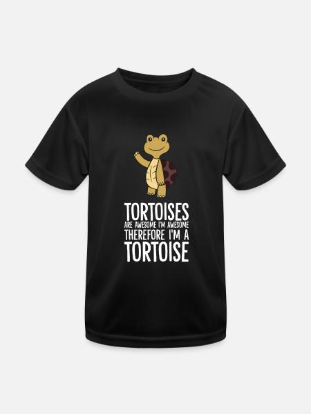 Tortoises Are Awesome. I'm Awesome Therefore I'm - Kids Functional T-Shirt - black - Front
