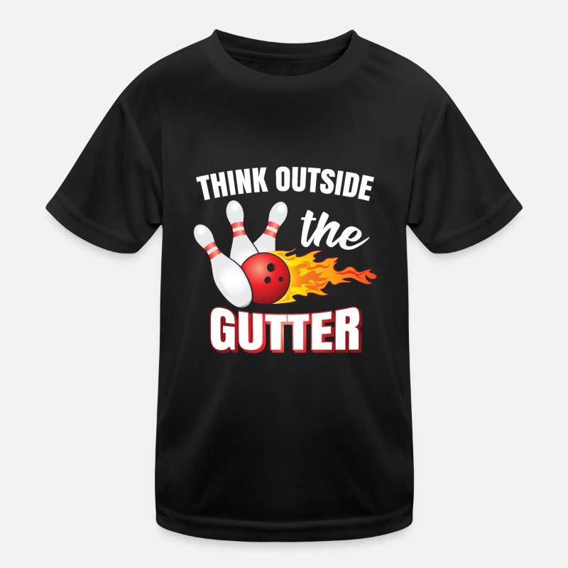 Think Outside The Gutter | Bowling | Bowler Kids Functional T-Shirt