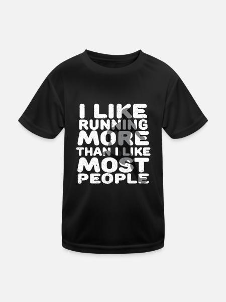 Joggen Jogger Rennen Wettrennen Marathon Laufen - Kinder Funktions-T-Shirt - Schwarz - Vorne