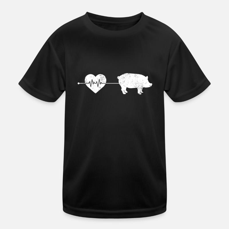 Schwein Herzschlag Kinder Funktions-T-Shirt
