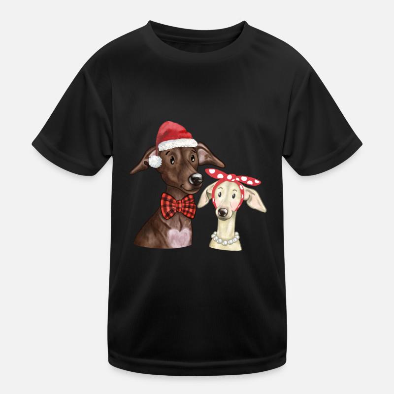 Italian Greyhound Whippet Christmas Dog Kids Functional T-Shirt