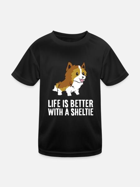 Life Is Better With A Sheltie Dog - Kids Functional T-Shirt - black - Front