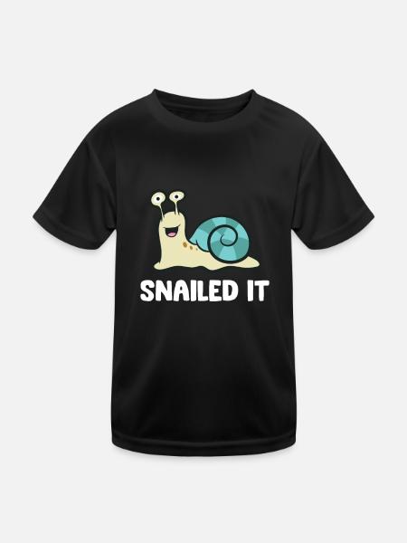 Snailed It Snail - Kids Functional T-Shirt - black - Front