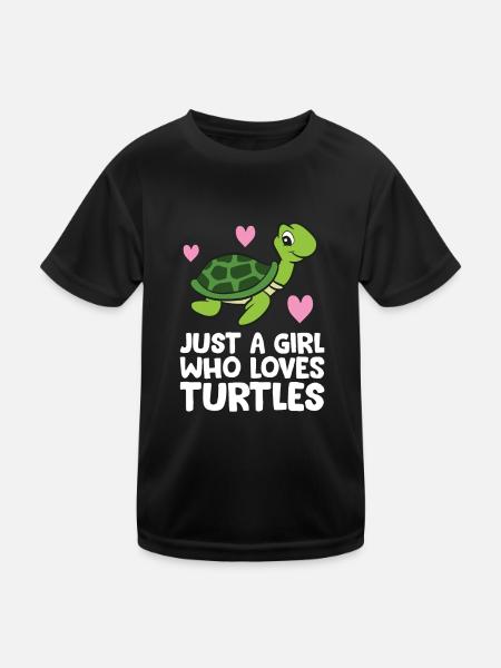 Just a Girl Who Loves Turtles - Kids Functional T-Shirt - black - Front
