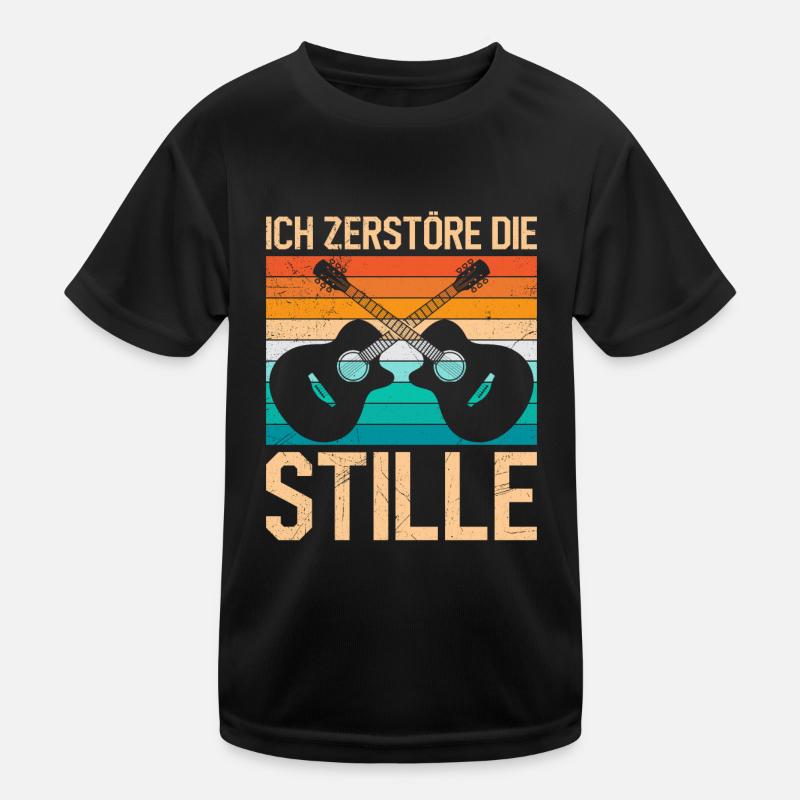 Ich zerstöre die Stille ich spiele Gitarre Kinder Funktions-T-Shirt