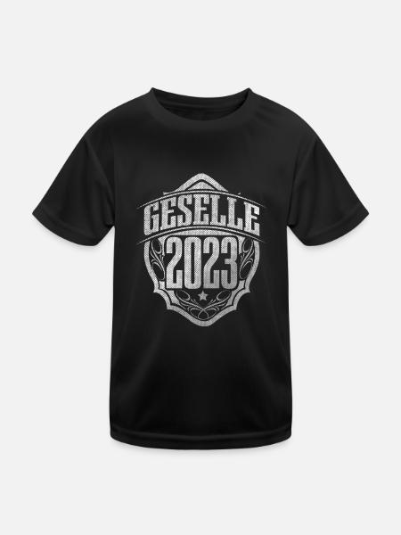 Geselle 2023 Gesellenprüfung - Kinder Funktions-T-Shirt - Schwarz - Vorne