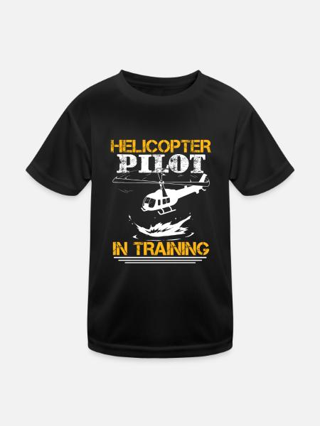 Hubschrauberpilot in Ausbildung - Kinder Funktions-T-Shirt - Schwarz - Vorne