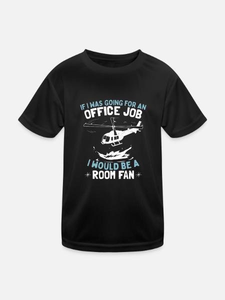 Hubschrauberpilot Humor - Kinder Funktions-T-Shirt - Schwarz - Vorne