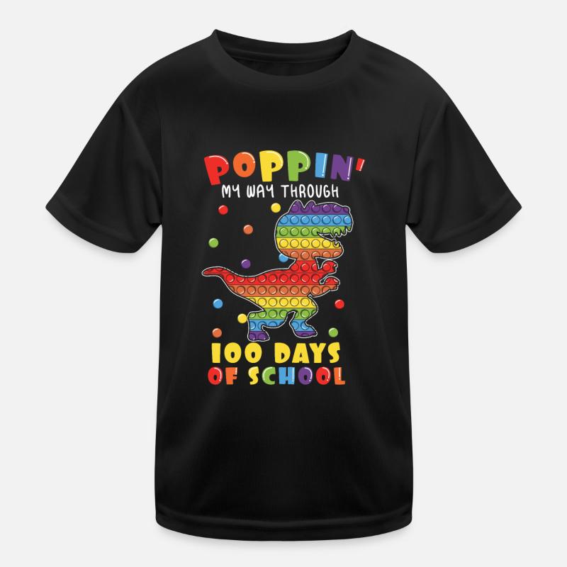 100th Day Pop Fidget Dinosaurier 100 Tage Schule Kinder Funktions-T-Shirt