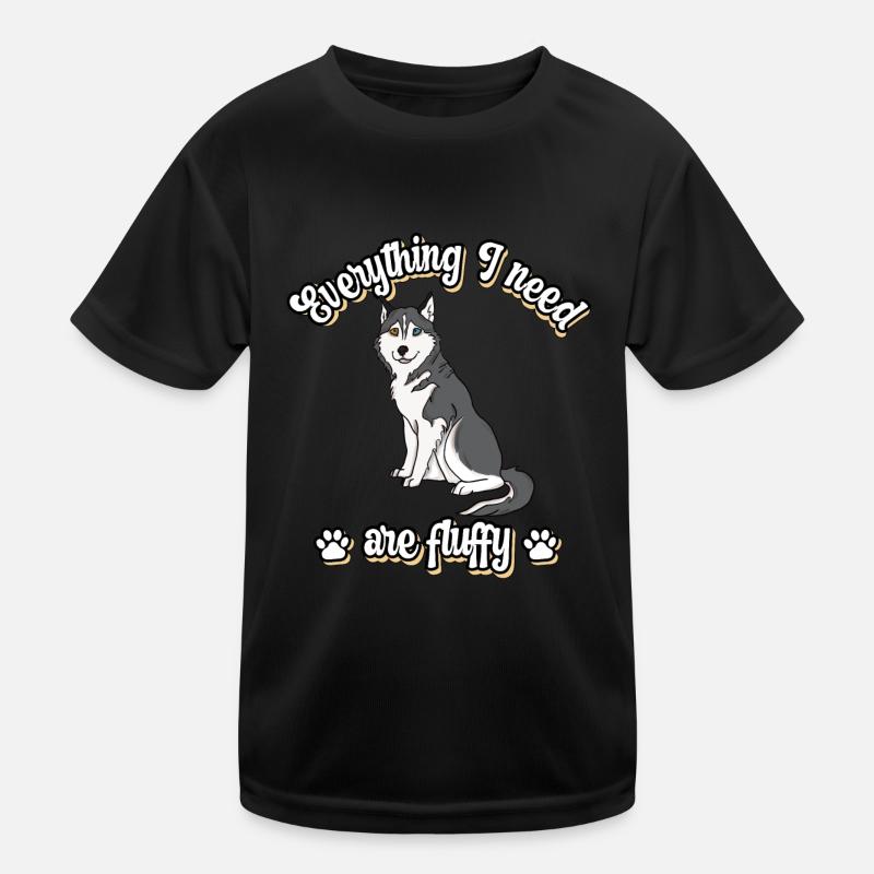 Everything I need are fluffy süßes Hunde Grey Kinder Funktions-T-Shirt