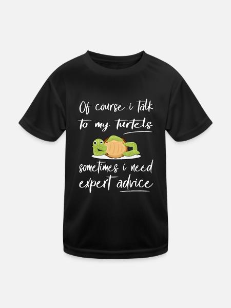Funny Turtle Design Pet - Kids Functional T-Shirt - black - Front