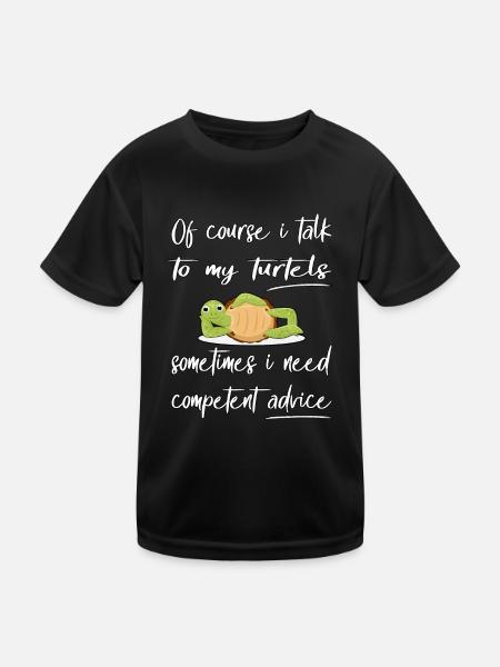 Funny Turtle Design Pet - Kids Functional T-Shirt - black - Front