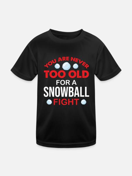 Snowball Fight - I Can't I Have Snowball Fight - Kids Functional T-Shirt - black - Front