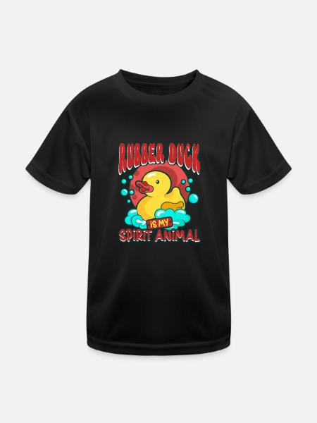 Rubber Duck Ducks Bird Hunt Duck lover Gift Idea - Kids Functional T-Shirt - black - Front