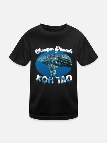 Walhai - Chumpon Pinnacle - Koh Tao - Tauchen - Kinder Funktions-T-Shirt - Schwarz - Vorne