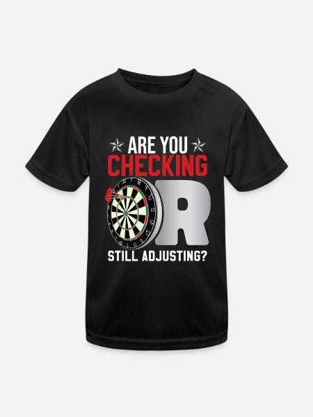 Darts Player Saying Funny - Kids Functional T-Shirt - black - Front