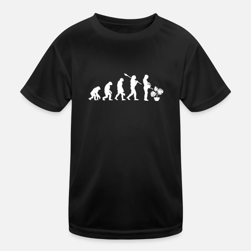 Monstera Evolution Pflanze Gärtner - Kinder Funktions-T-Shirt - Schwarz