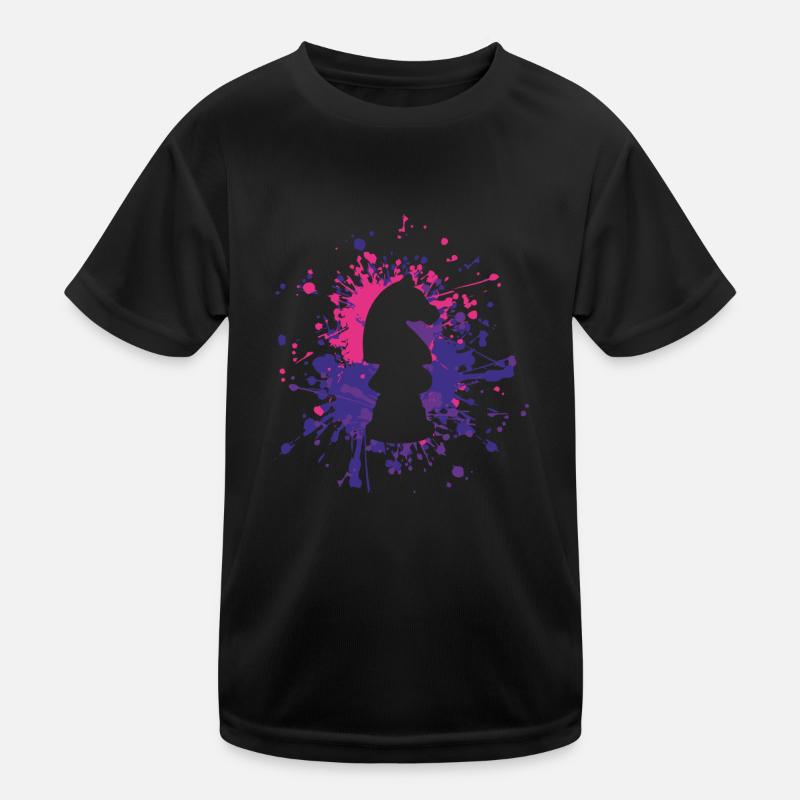 Éclaboussure de couleur de cheval d'échecs T-shirt sport Enfant