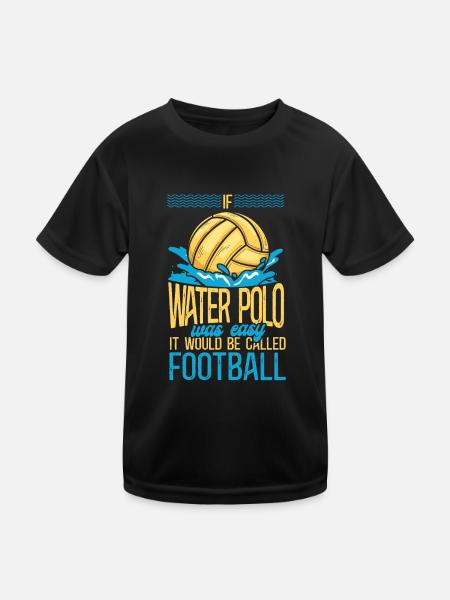 Water Polo Vintage If Water Polo - Kids Functional T-Shirt - black - Front