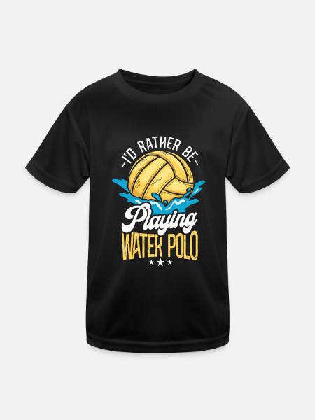Water Polo Vintage I'd Rather Be - Kinder Funktions-T-Shirt - Schwarz - Vorne
