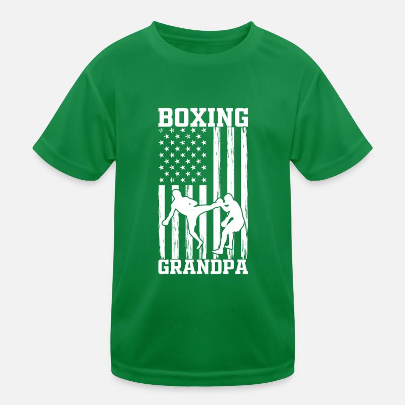 Boxe Drapeau Boxe Grand-père Arts Martiaux Boxe Gra T-shirt sport Enfant