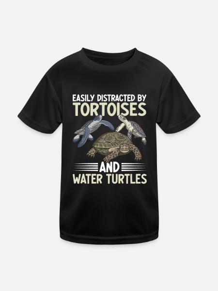 Tortues mignonnes - facilement distraites par les tortues et - T-shirt sport Enfant - noir - Devant
