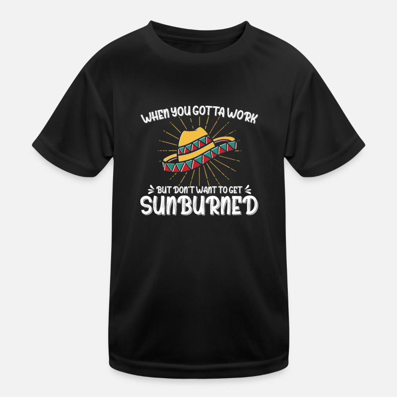 Sombrero Sunburn Mexico Sunscreen Gift Kids Functional T-Shirt