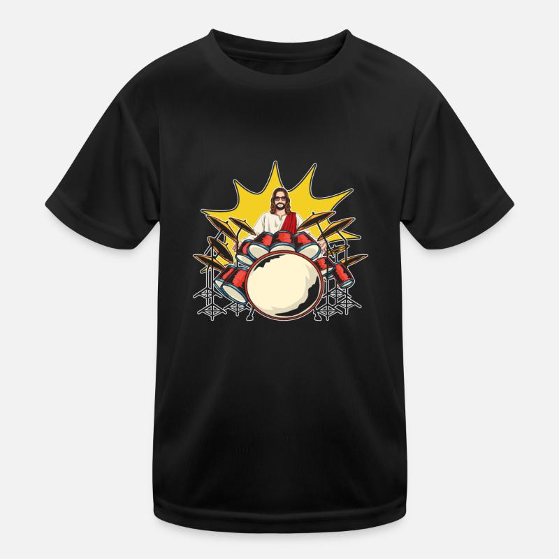Jesus am Schlagzeug - Schlagzeuger Rock Drummer Kinder Funktions-T-Shirt